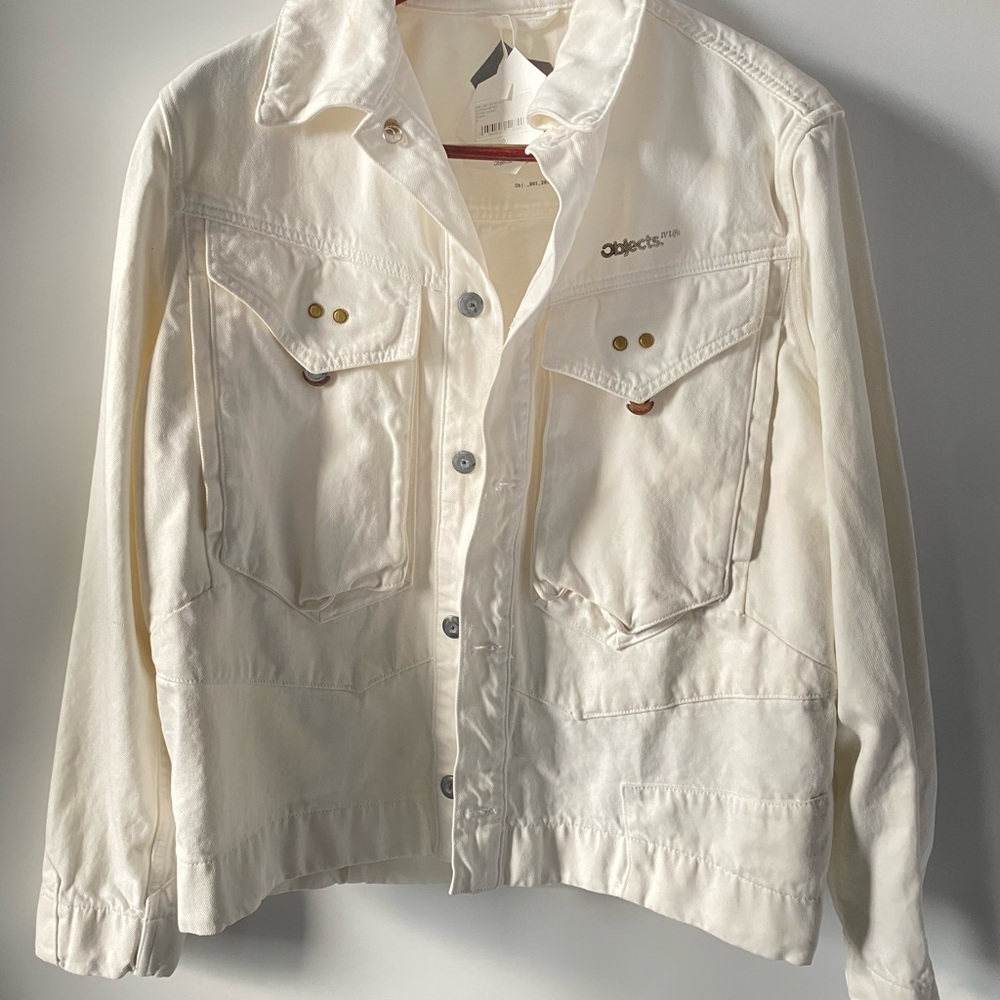 Objects IV Life Type 01 White Denim Jacket | Unisex M | NWT | Daniel Arsham